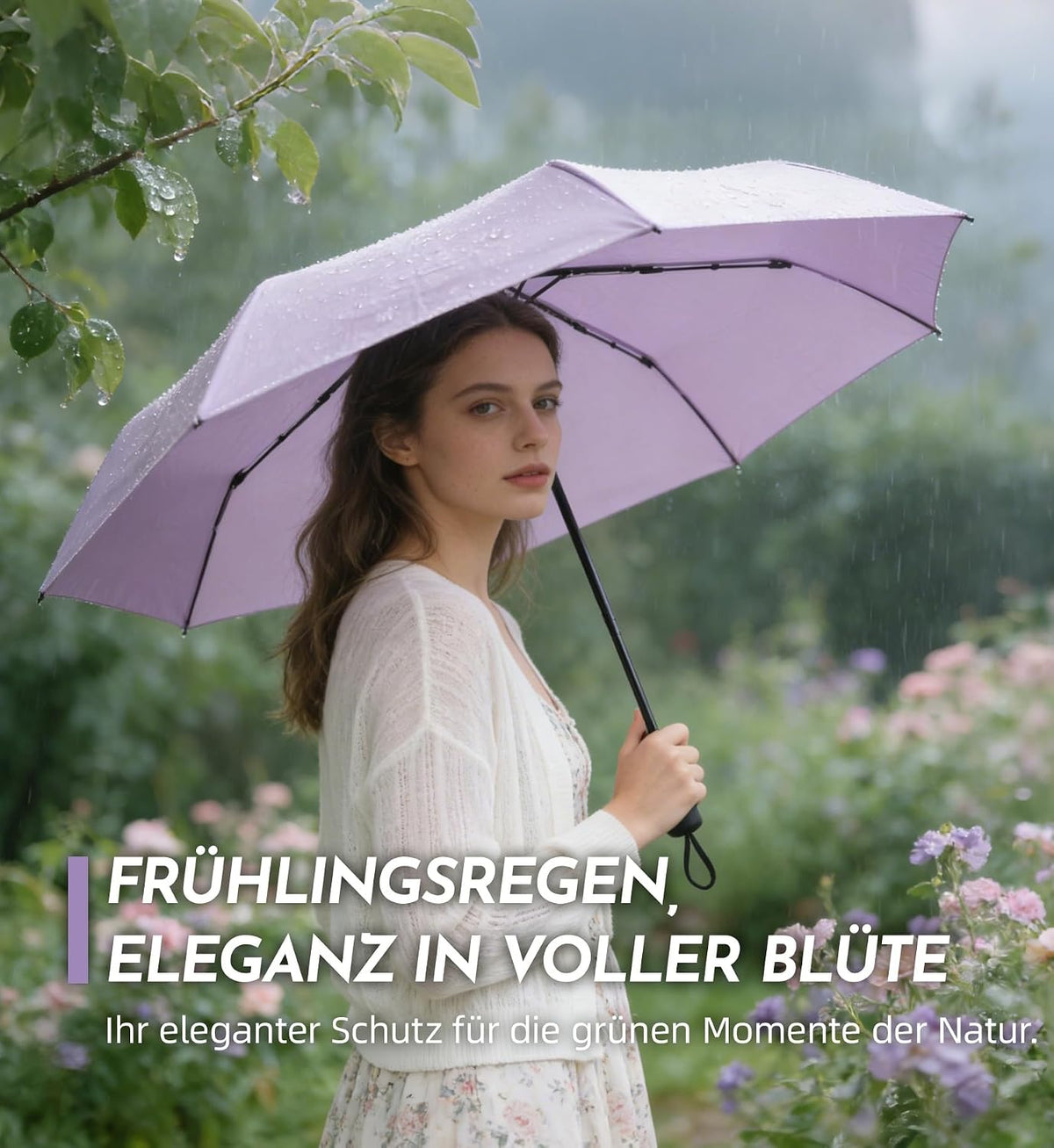 LILAC Regenschirm Klein Stabil Windfest