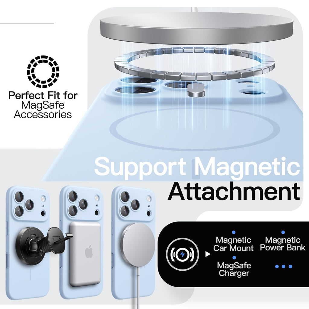 JETech Magnetische Dünne Hülle für iPhone 18 Pro, Schwarz