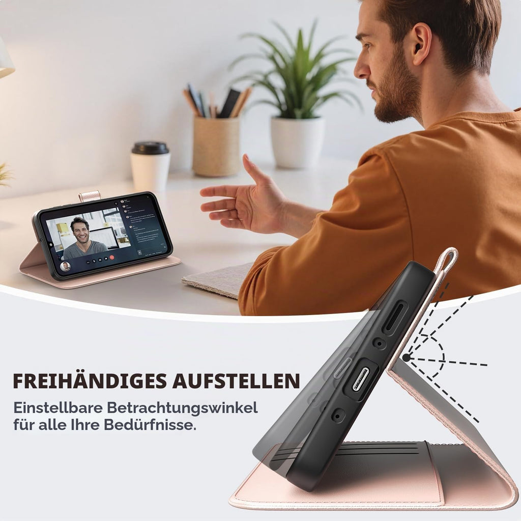Peakally Handyhülle für Samsung Galaxy A17 5G Hülle [Mit 1 Stück Panzer Schutz Glas] [Premium PU Leder] [RFID-Blockierung] [Kartenfach] Klapphülle kompatibel mit Galaxy A17 5G / 4G - Grün