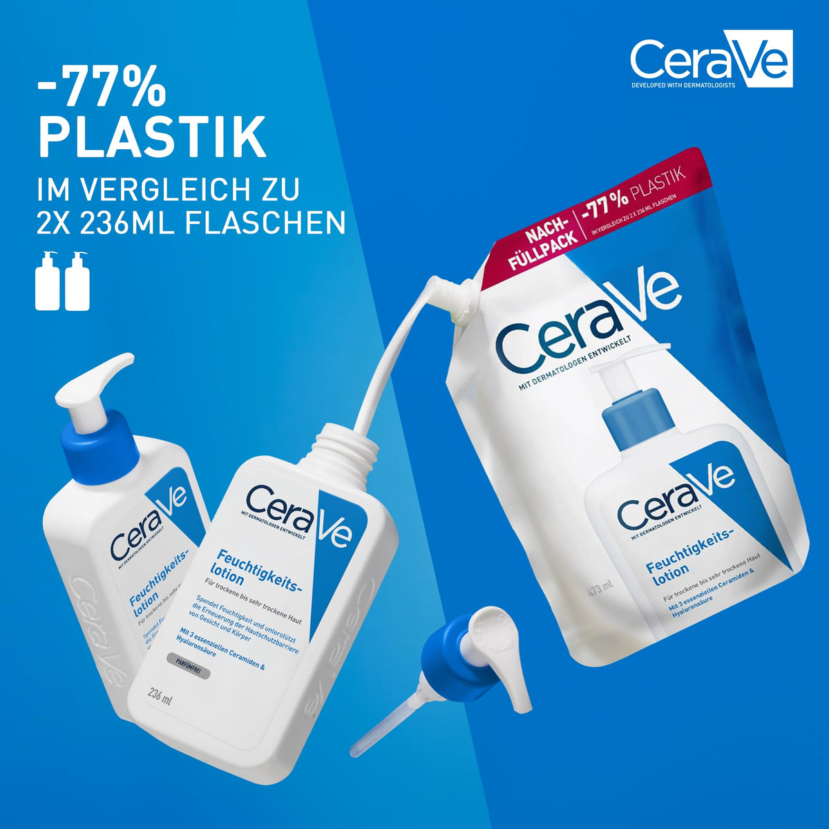 CeraVe Feuchtigkeitslotion für trockene Haut, Körper & Gesicht