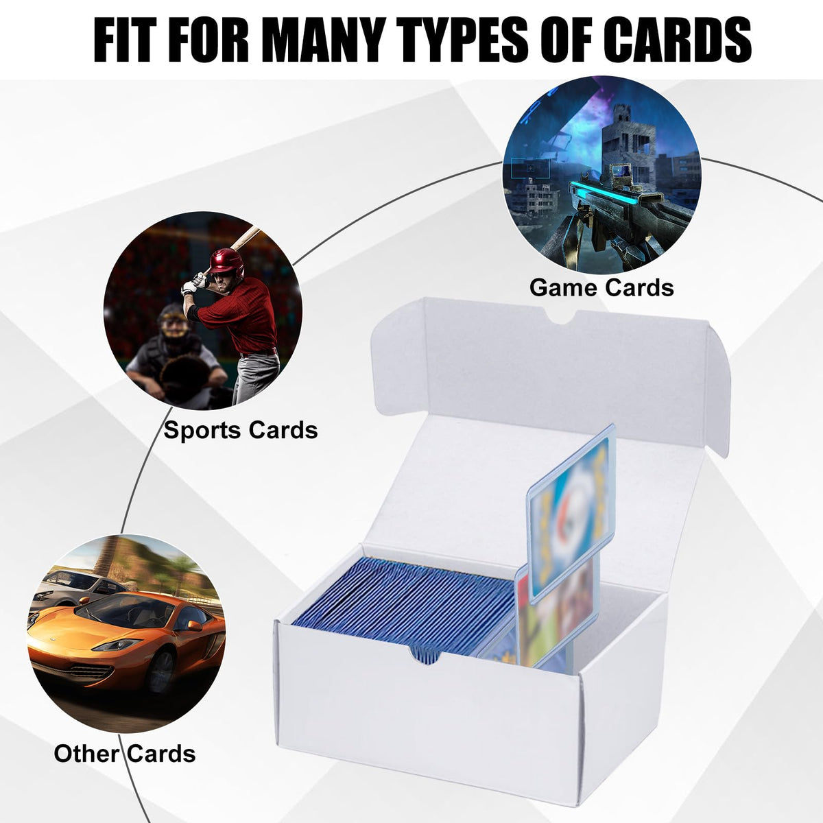 Trading Card Storage Box, 20-Pack 1100 Count White Corrugated Cardboard Box