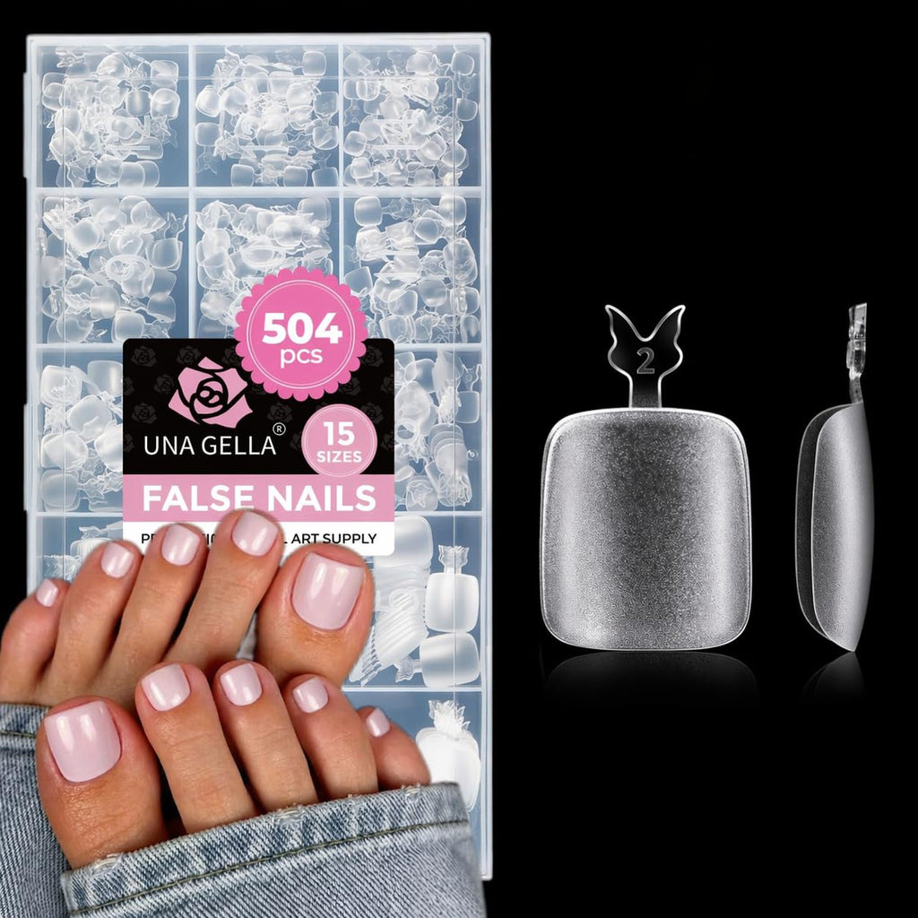 UNA GELLA Kurze Mandel Nail Tips 504 Stück