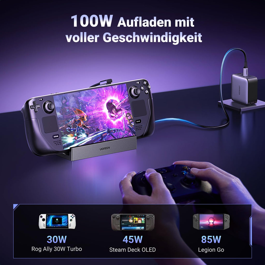 UGREEN Steam Deck Dock mit HDMI 4K@120Hz, Verstellbares Docking Station