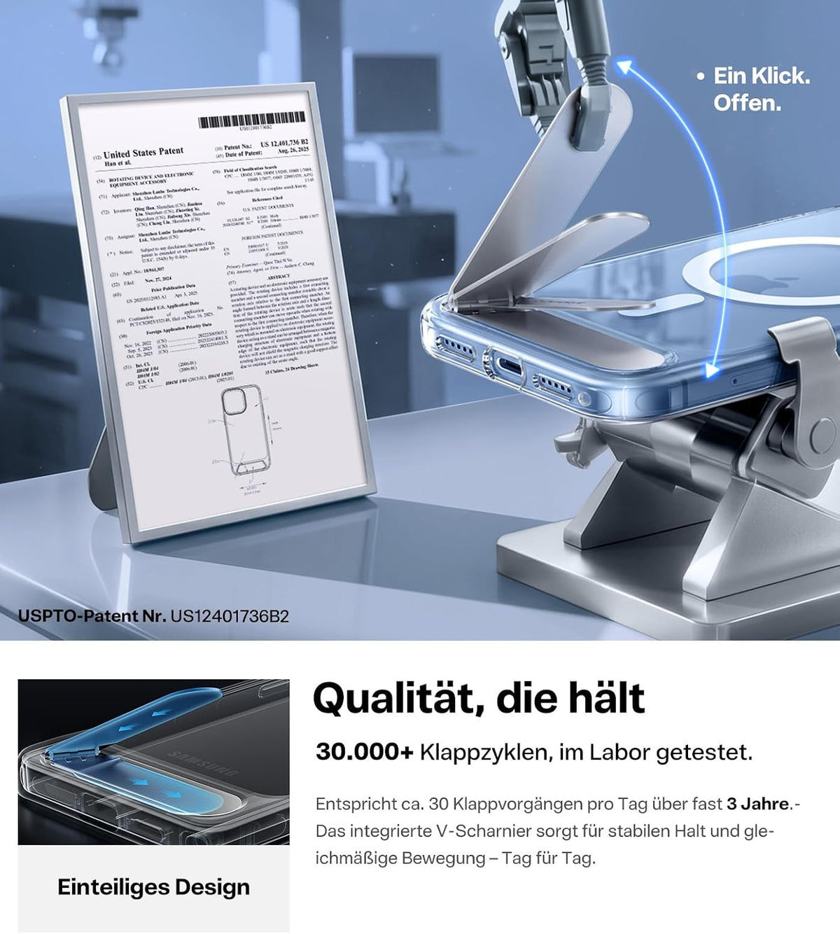 TORRAS Ostand L1 Hülle für iPhone 16 Pro für MagSafe Case, Schwarz