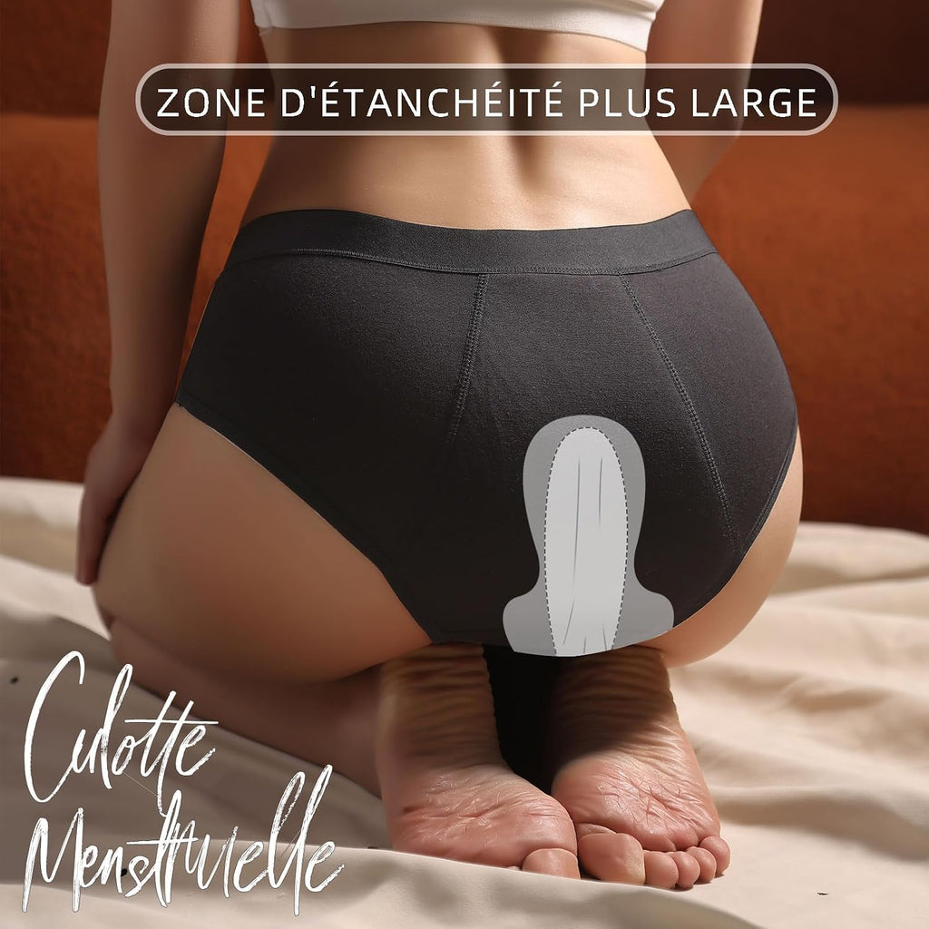Culotte Menstruelle Absorbante Coton Menstruation Protection Périodique Hygiénique Flux léger à abondant Culotte de Règles