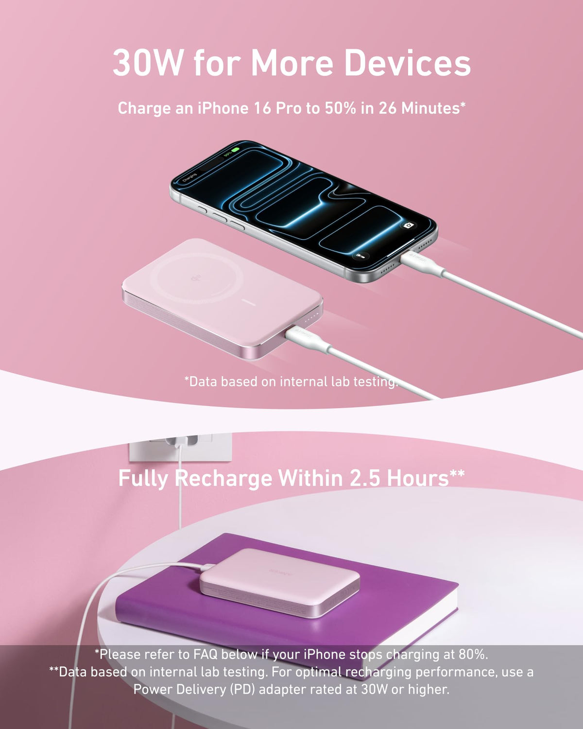 Anker MagGo Flache magnetische Powerbank 10000mAh Qi2 15W