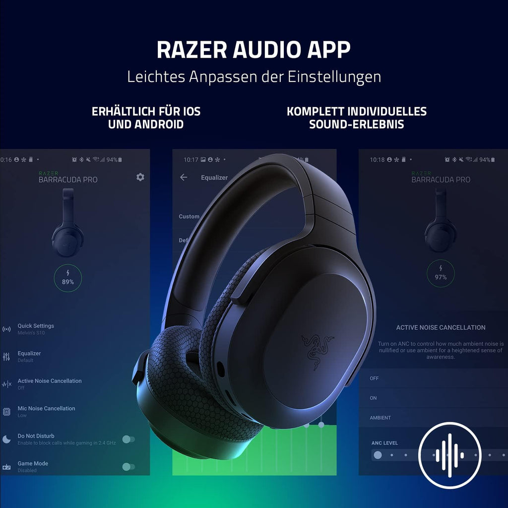 Razer Barracuda X - Kabelloses Multiplattform-Headset für Gaming und Mobile Geräte (SmartSwitch Dual Wireless, Triforce 40mm, Mikrofon mit Nierencharakteristik, 50h Akku, USB-C) Schwarz