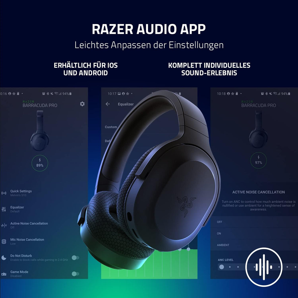 Razer Barracuda X - Kabelloses Multiplattform-Headset für Gaming und Mobile Geräte (SmartSwitch Dual Wireless, Triforce 40mm, Mikrofon mit Nierencharakteristik, 50h Akku, USB-C) Schwarz