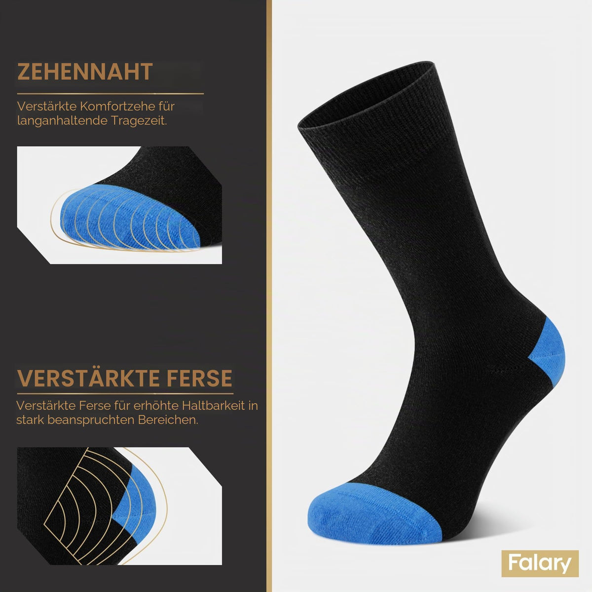 FALARY 12 Paar Socken Herren Damen Baumwolle Herrensocken Schwarz Weiß Sport Socks Atmungsaktive