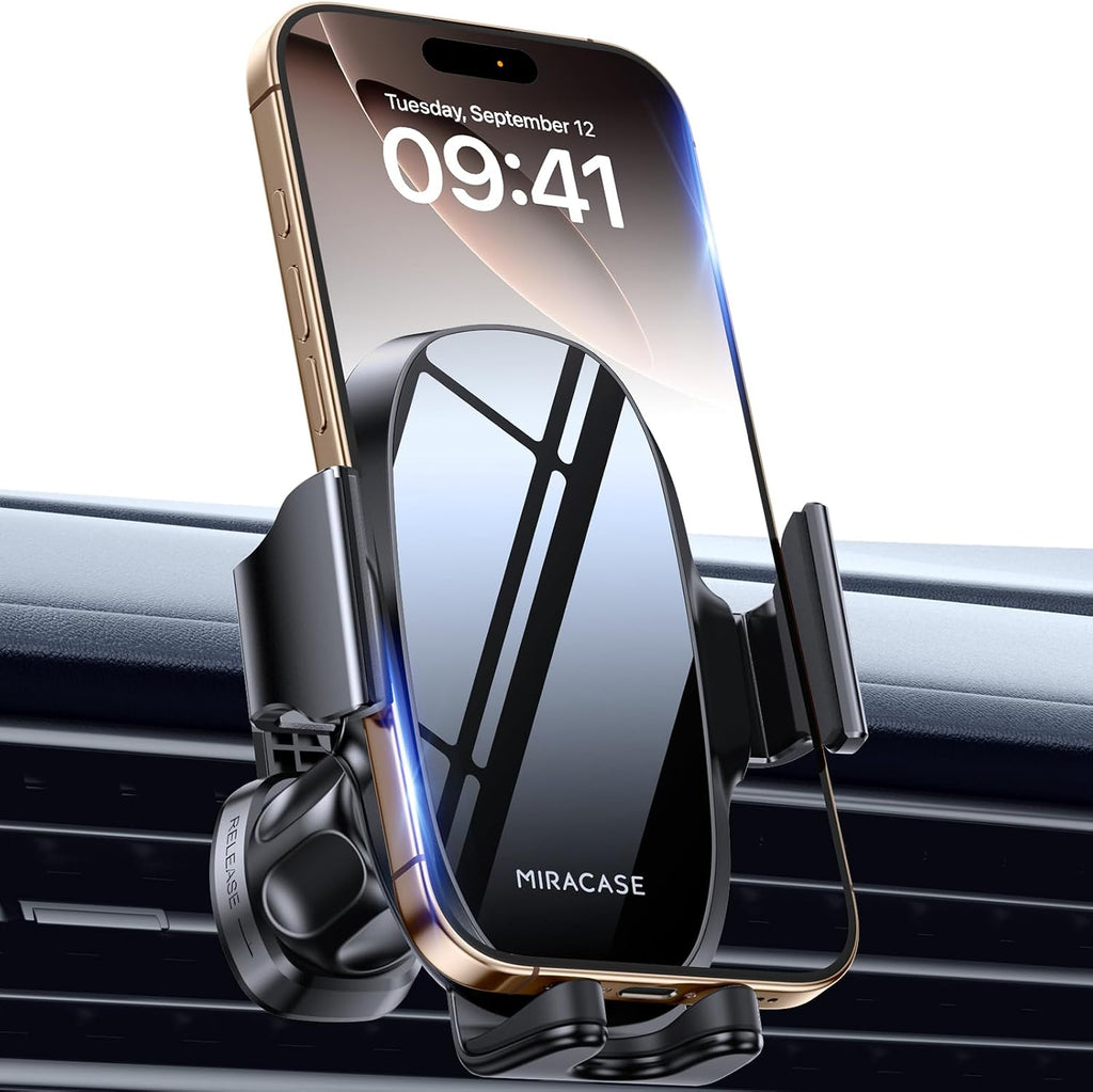 Miracase [2026 Upgraded Handyhalterung Auto Handy Halterung,Universal Car Phone Holder[Stärkste Saugnapf & Lüftungshaken] 360° Drehbar kfz autohalterung Lautsprecher für iPhone Samsung Galaxy Google