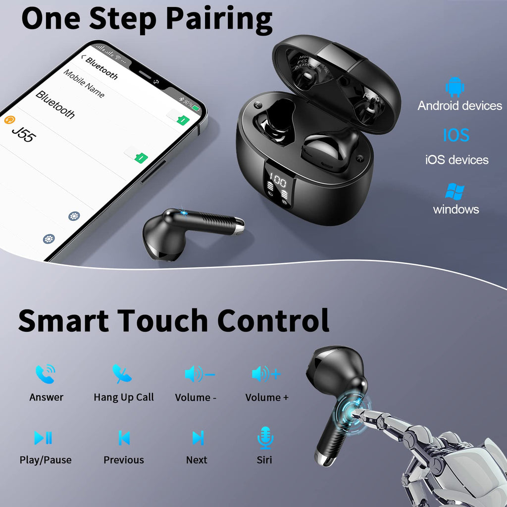 Drsaec Bluetooth Kopfhörer, In Ear Kopfhörer Kabellos Bluetooth 5.4