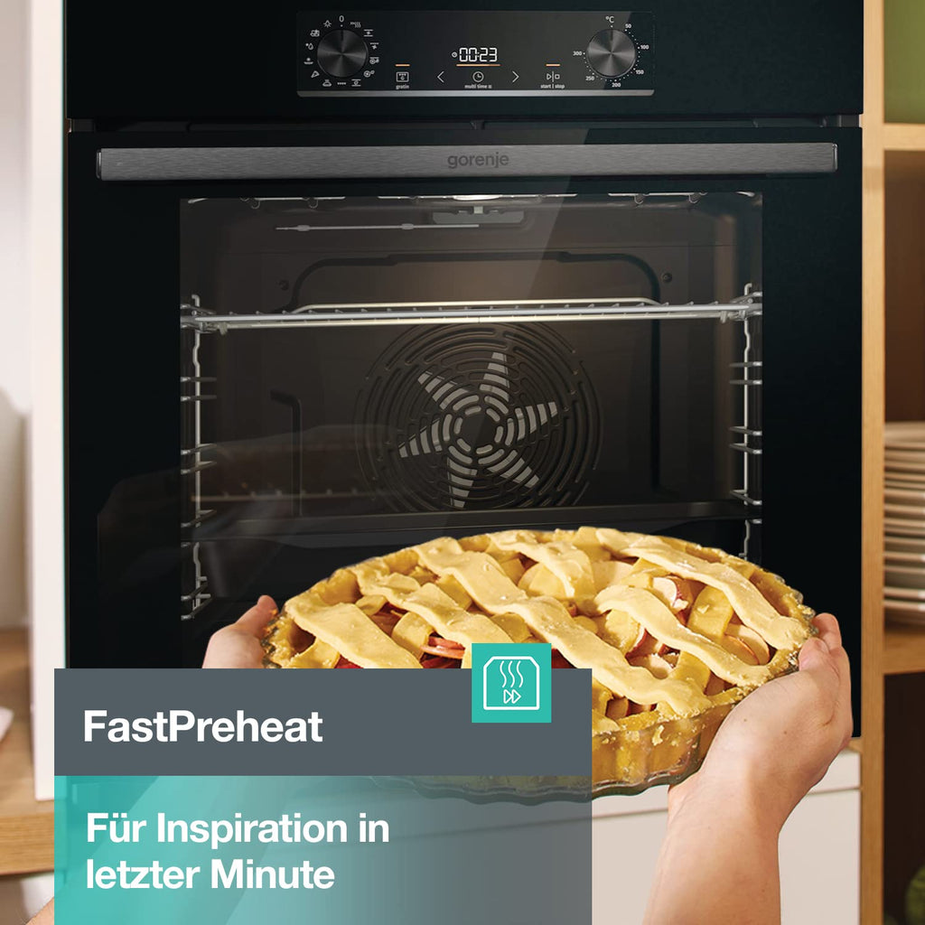 Gorenje BOA6737AO1X Einbaubackofen / 73 Liter/BigSpace/Heißluft / 250° maximale Ofentemperatur/EcoClean-Email / 2fach verglast / 9 Funktionen/EEK: A/Minimale Einbaumaße (HxBxT): 60x 56x 58 cm
