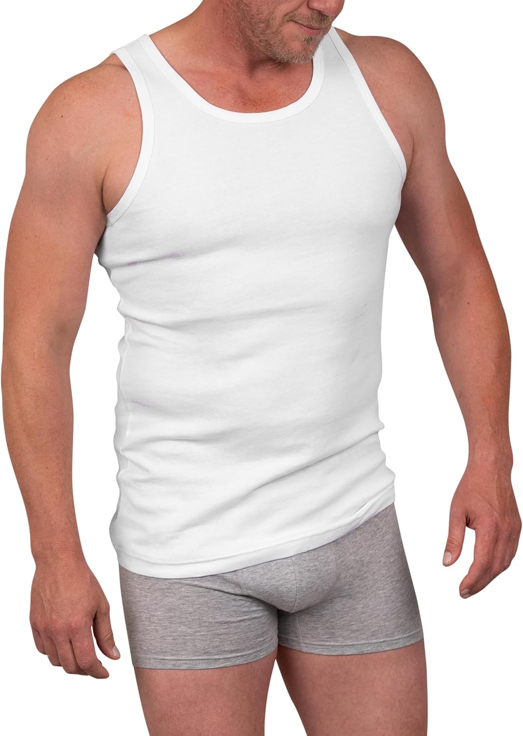 Basic Treasure 5er Pack Unterhemd Herren 100% Baumwolle, Tank Top