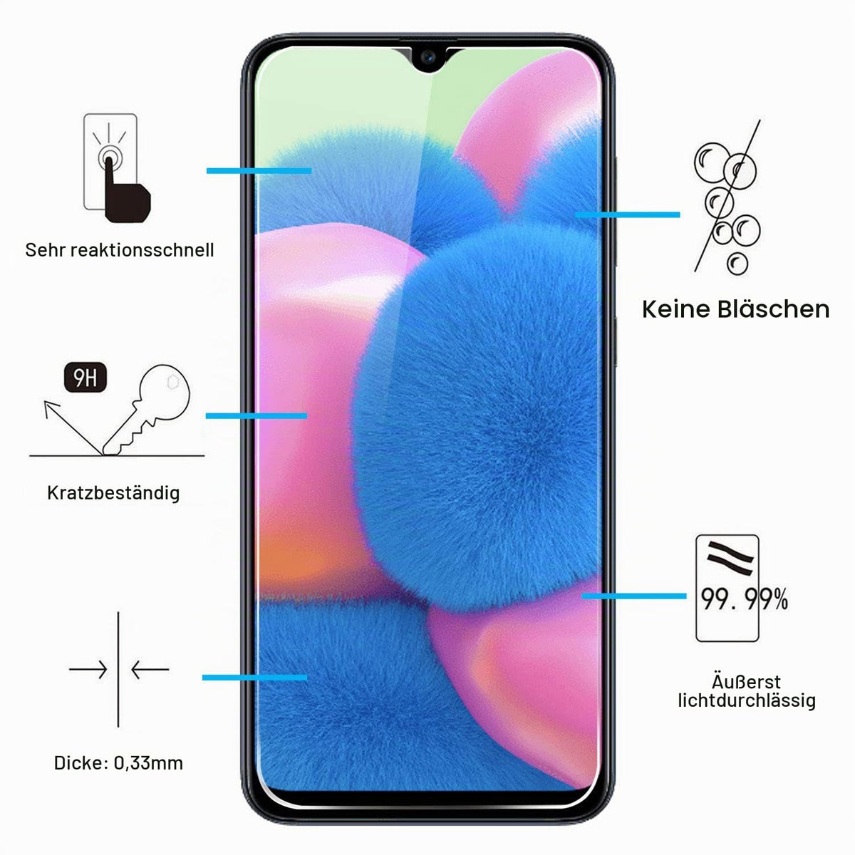 NEW'C Schutzfolie für Samsung Galaxy A35 5G für Panzerglas