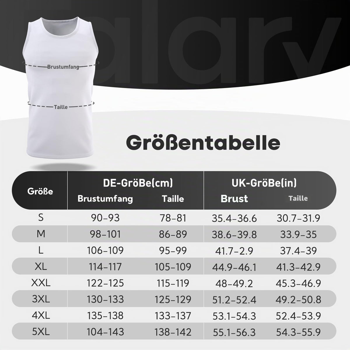 FALARY 3er-/6er-Pack Herren-Unterhemd aus Baumwolle Tanktop Unterhemden S-5XL