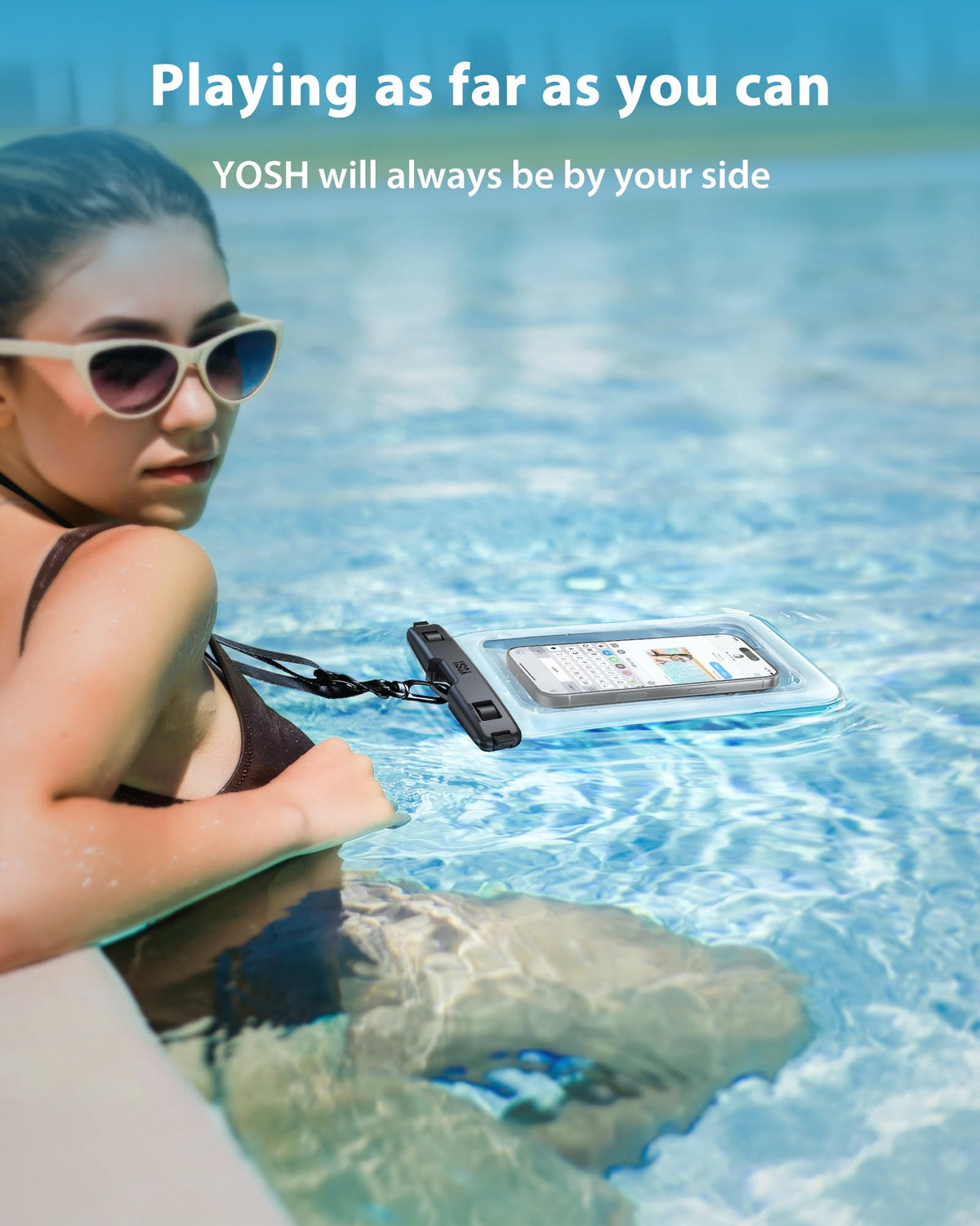 YOSH wasserdichte Handyhülle [Schwimmende & Nahtloser] 2 STK., bis zu 7,5"