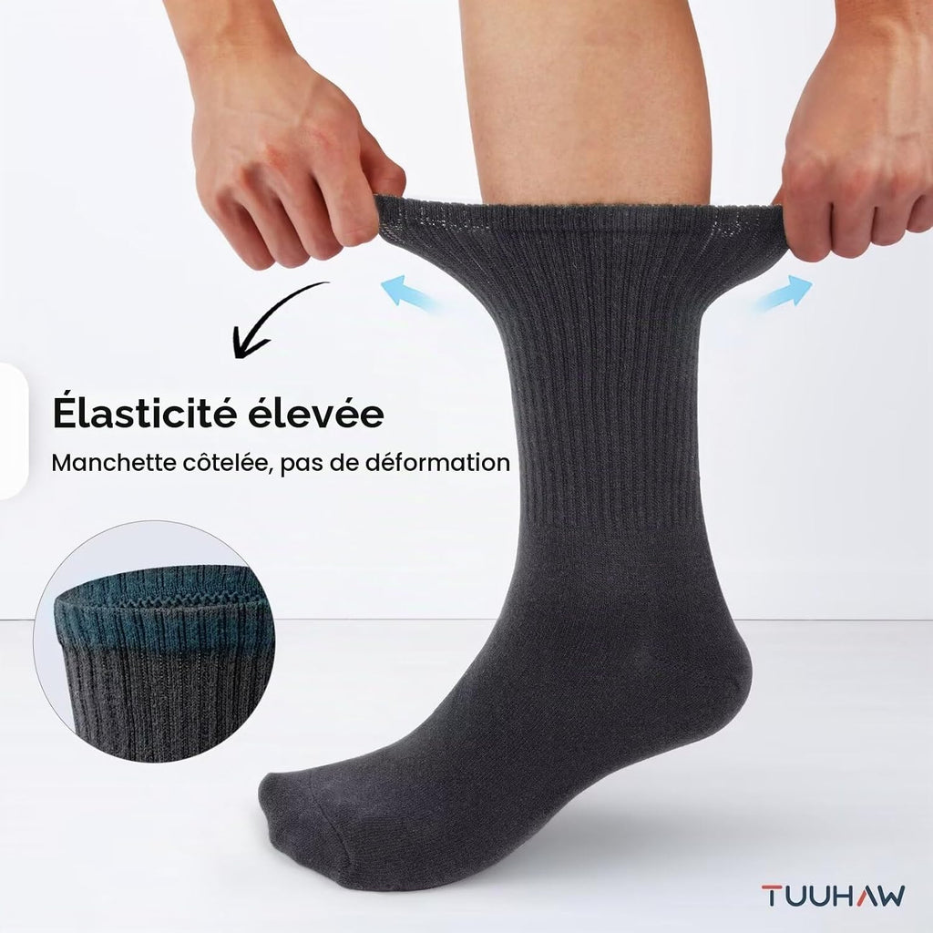 Chaussettes Homme Femme Coton Sport Tennis Course Golf (Lot de 6/12)