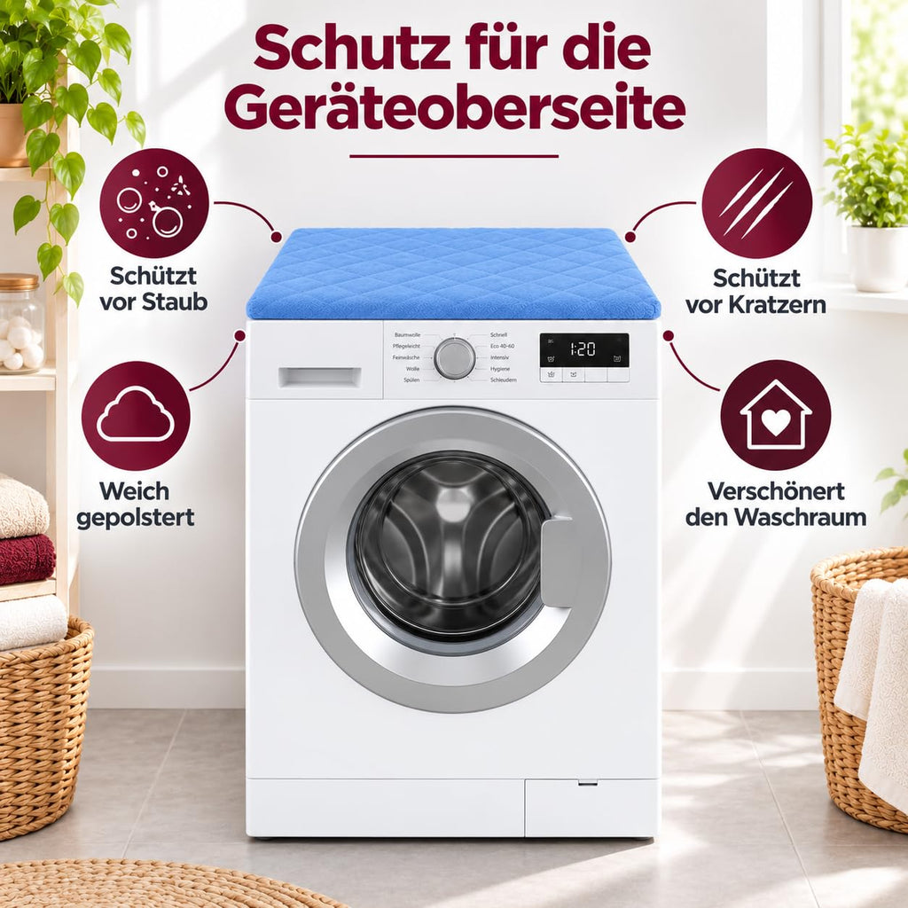 Brandsseller Waschmaschinenbezug & Trocknerbezug 60x60 cm - gepolsterter Schonbezug für Waschmaschine und Trockner – Schutzhülle mit Gummizug - Grün