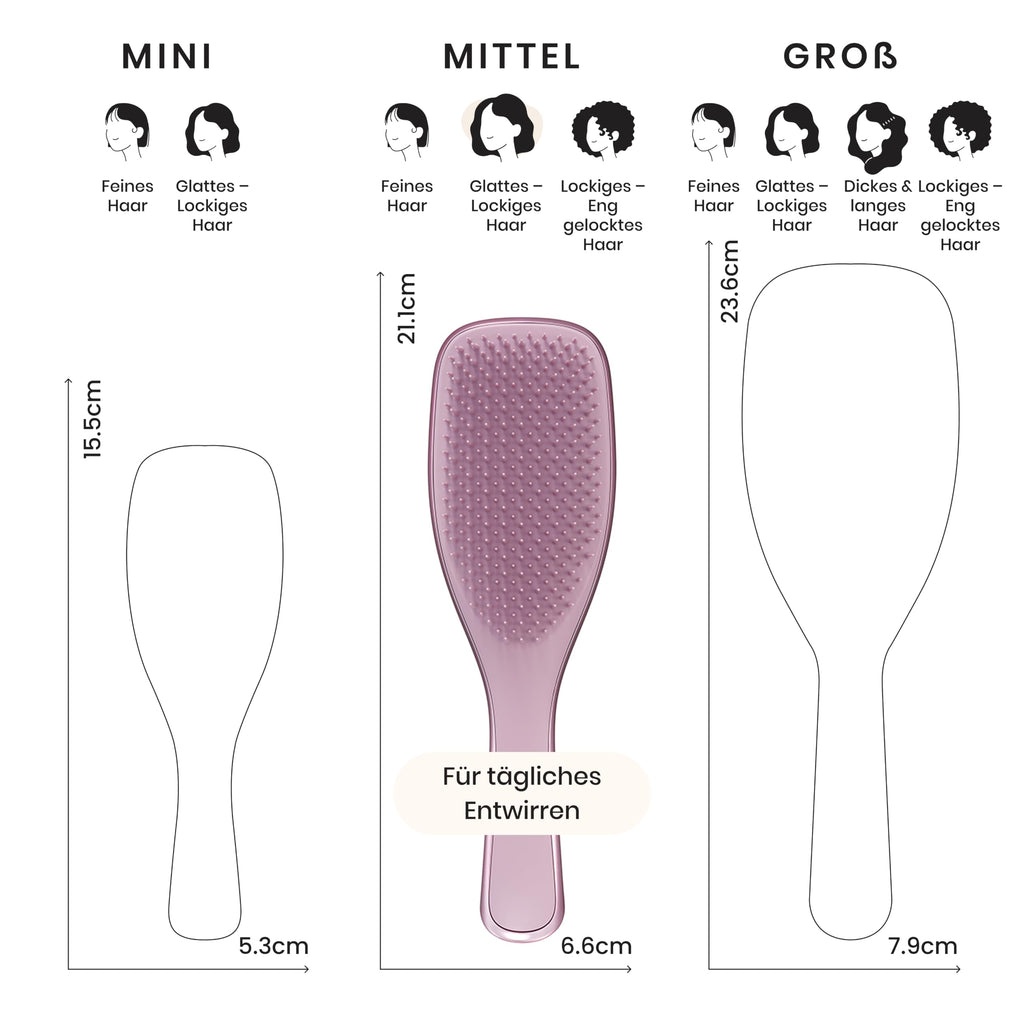 Tangle Teezer Ultimate Detangler Haarbürste – Nasses & Trockenes Haar – Entwirrungsbürste für Alle Haartypen – Zweistufige Borsten Reduzieren Haarbruch & Knoten – Champagner Gold mit Chrom-Finish