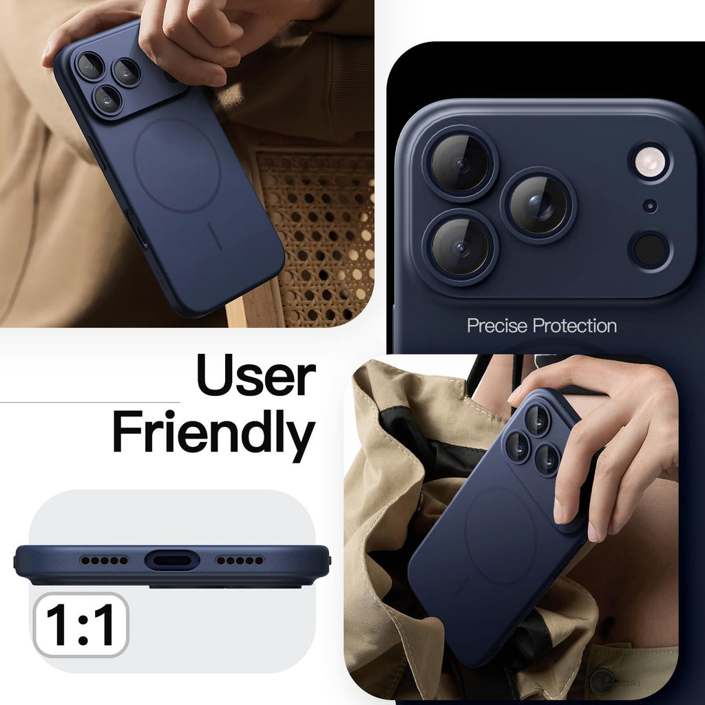 JETech Magnetische Dünne Hülle für iPhone 18 Pro, Schwarz