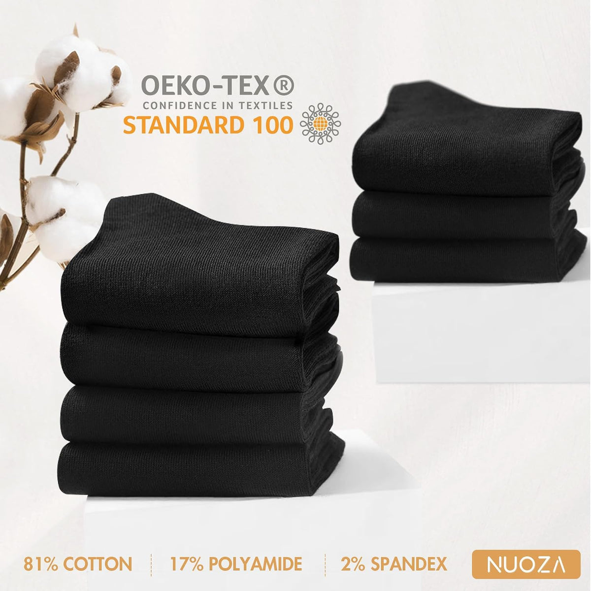 NUOZA 12 Paar Socken Herren Damen Baumwolle Business Atmungsaktive Socks