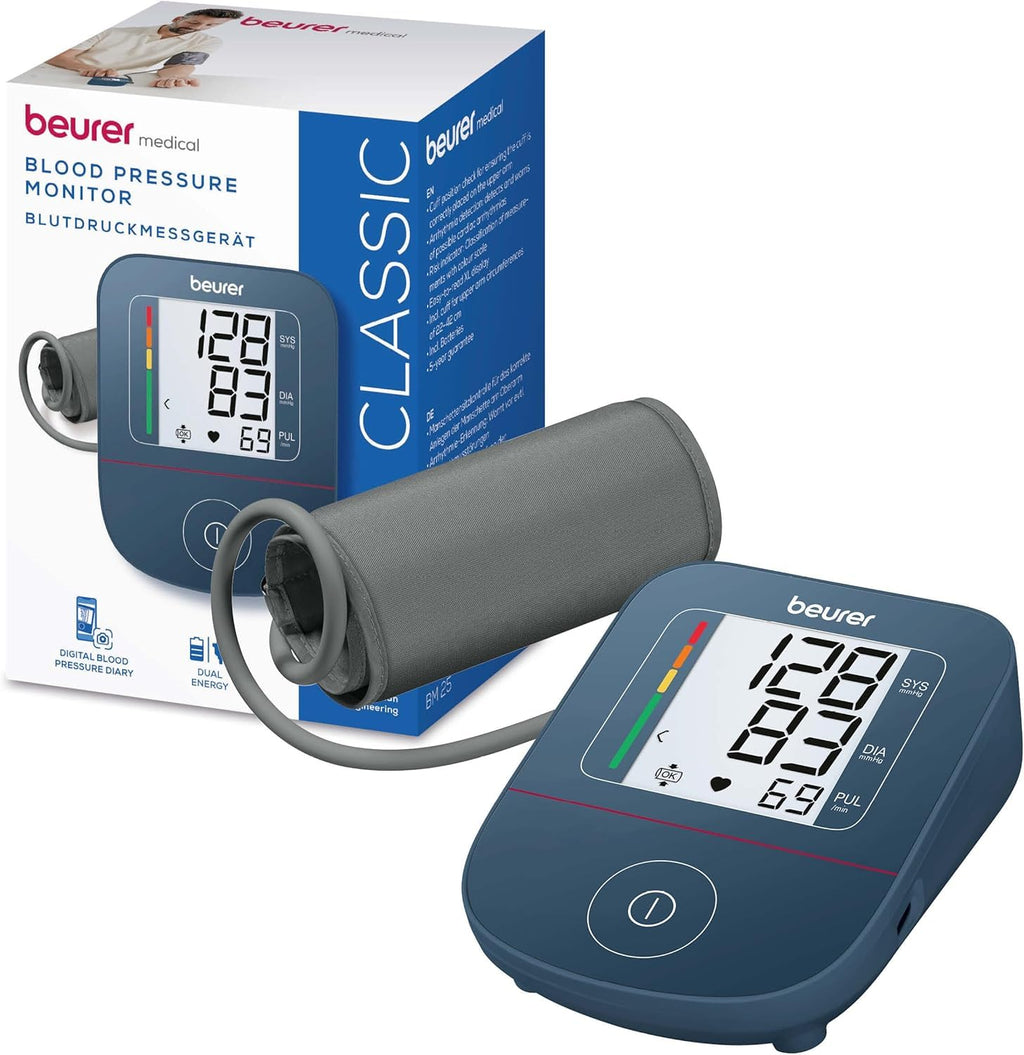 Beurer BM 27 Oberarm-Blutdruckmessgerät mit Manschettensitzkontrolle, klinisch validiert, Manschette für 22-42 cm, Risikoindikator, Arrhythmie-Erkennung, Datenübertragung zu Apple Health und co.