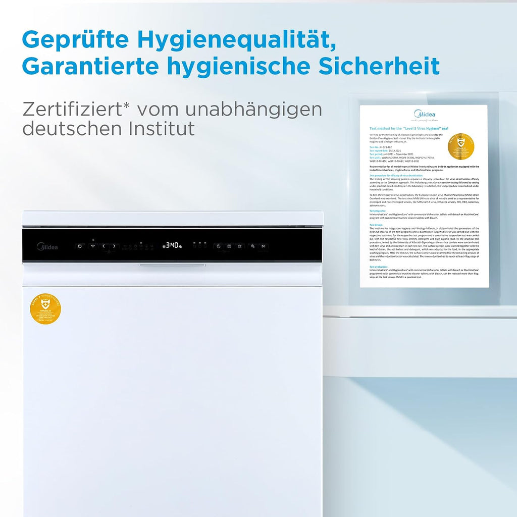 Midea Geschirrspüler Teilintegriert 60 cm Einbau Spülmaschine 13 Gedecke