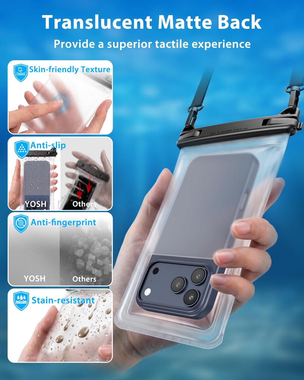 YOSH wasserdichte Handyhülle [Schwimmende & Nahtloser] 2 STK., bis zu 7,5"