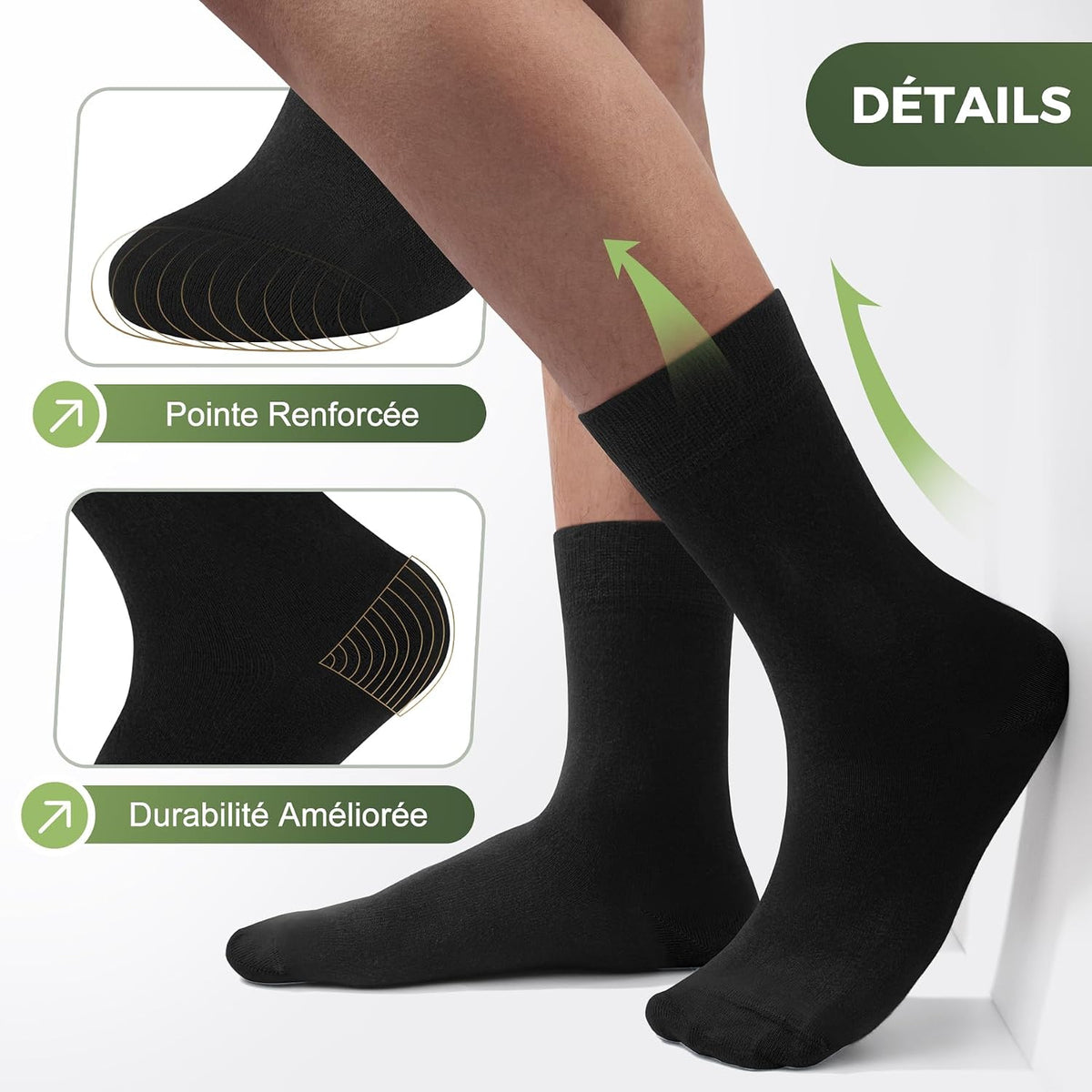 FALARY Chaussettes Bambou Homme Femme, Lot de 6/12 Chaussettes