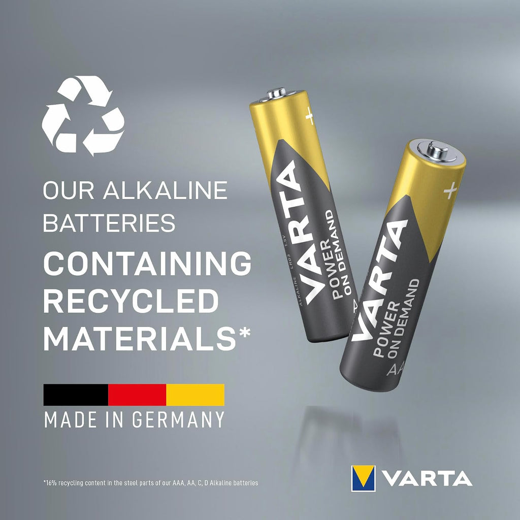 Varta Batterien AAA 100 Stück Power on Demand Alkaline 1,5 V Vorratspack