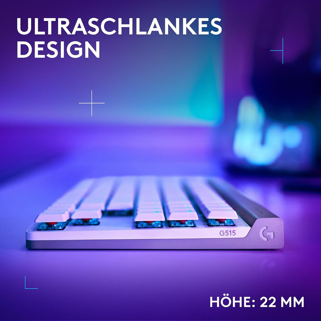 Logitech G G515 LIGHTSPEED TKL kabellose flache Gaming-Tastatur (Schwarz)