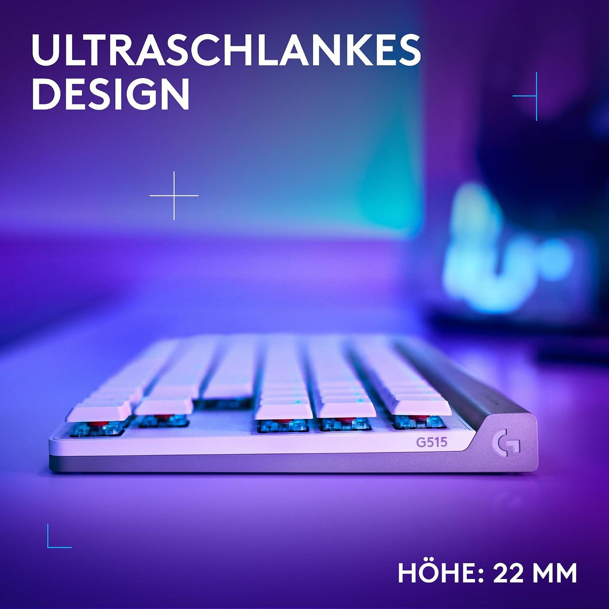 Logitech G G515 LIGHTSPEED TKL kabellose flache Gaming-Tastatur (Schwarz)
