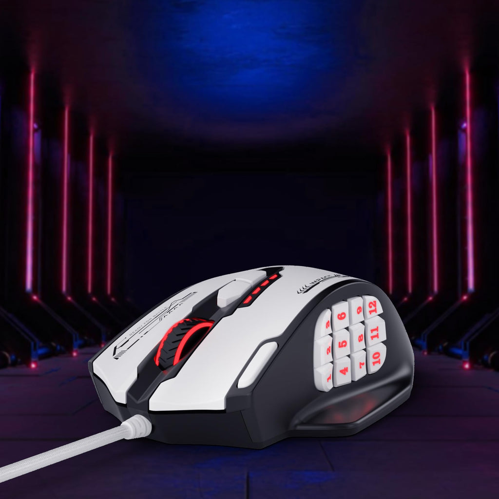 Redragon M908 Impact MMO Gaming Maus Kabelgebunden RGB 12400 DPI