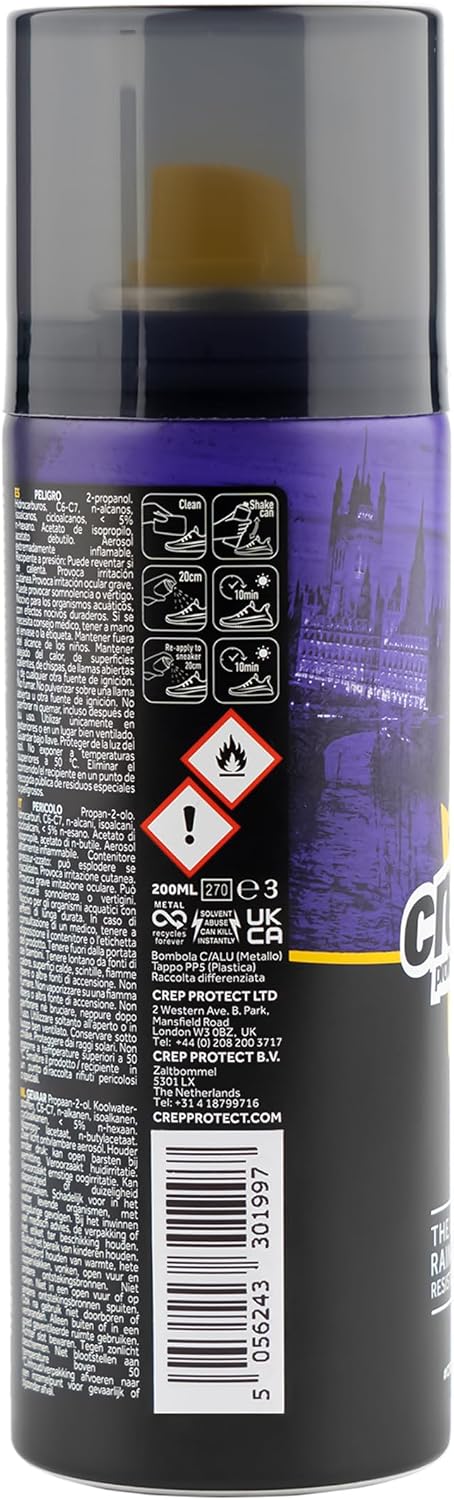 Crep Protect Shoe Protector Spray - Rain & Stain Waterproof Nano Protection for Sneaker, Leather, Nubuck, Suede & Canvas (200 ml)