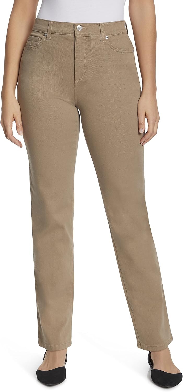 Gloria Vanderbilt Women's Amanda Classic High Rise Tapered Jean Standard, Hazelnut, 18 Short