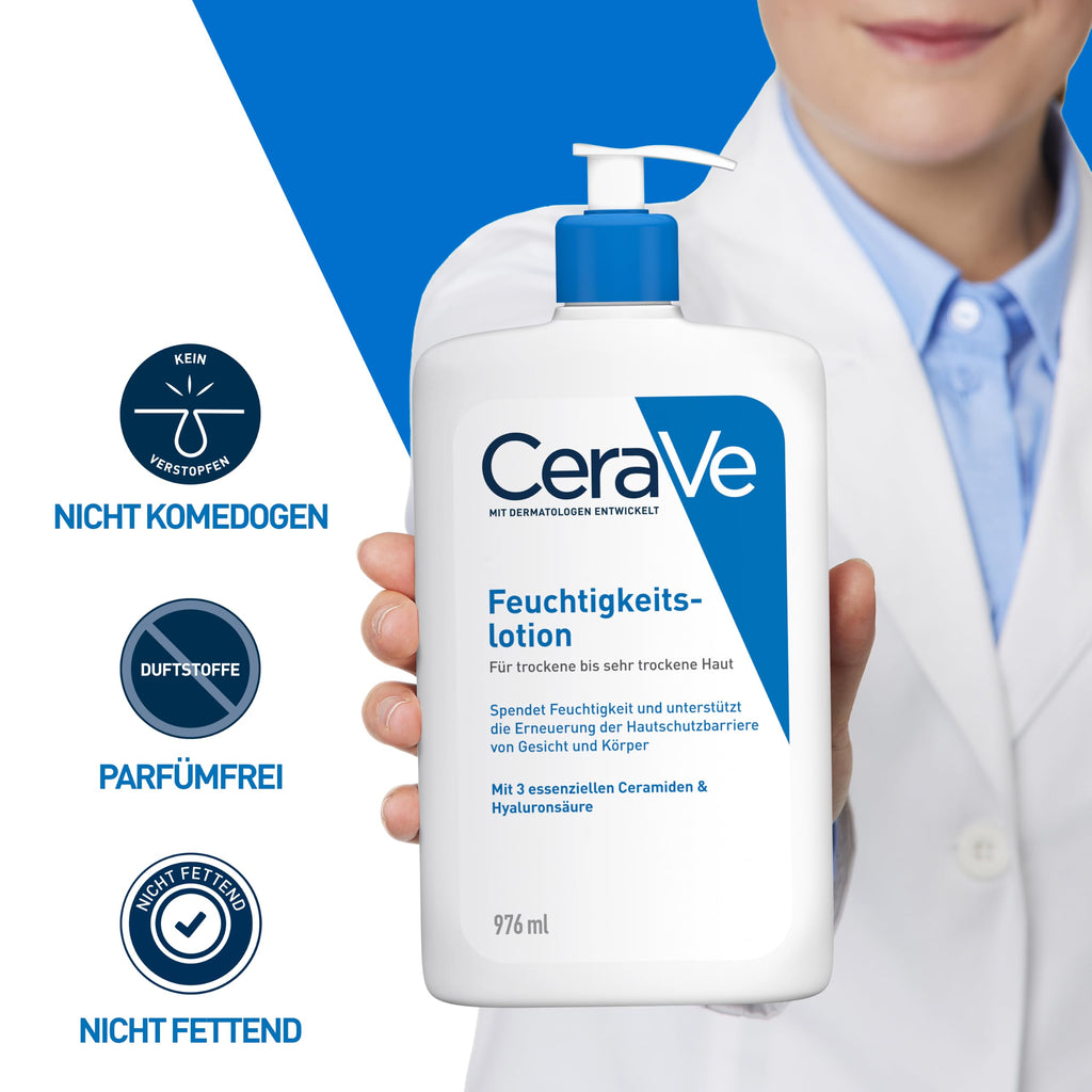 CeraVe Feuchtigkeitslotion für trockene Haut, Körper & Gesicht