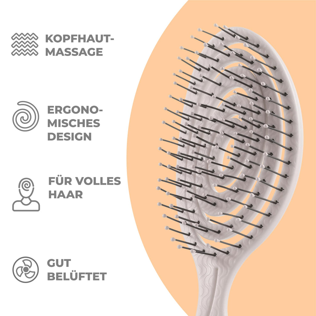 Ninabella Haarbürste ohne Ziepen - Detangler Bürste, Entwirrbürste & Lockenbürste für feines und langes Haar - Haarbürste Damen Herren Kinder - für nasse und trockene Haare - Limettengrün