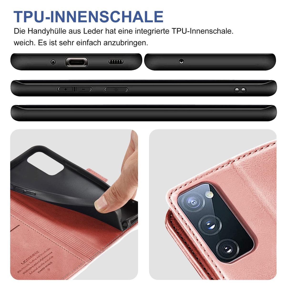 Giyer Handyhülle für Samsung Galaxy S24 5G Hülle mit Schutzfolie, Schutzhülle Galaxy S24 5G PU Leder Wallet Flip Case Standfunktion Kartenfach Klapphülle für Samsung S24 Ultra Full Cover (Grün)