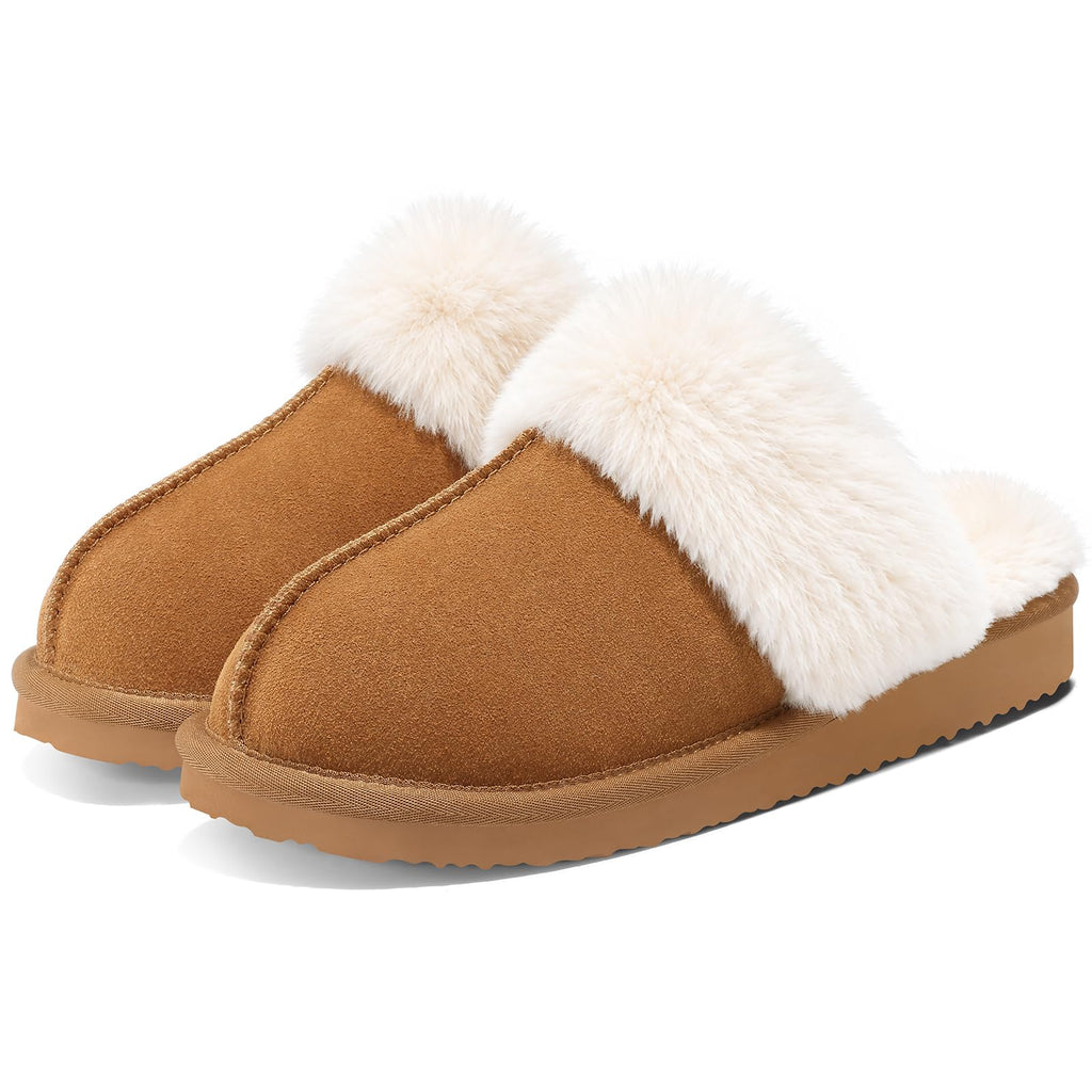Litfun Fuzzy Slippers for Women Memory Foam Indoor House Shoes
