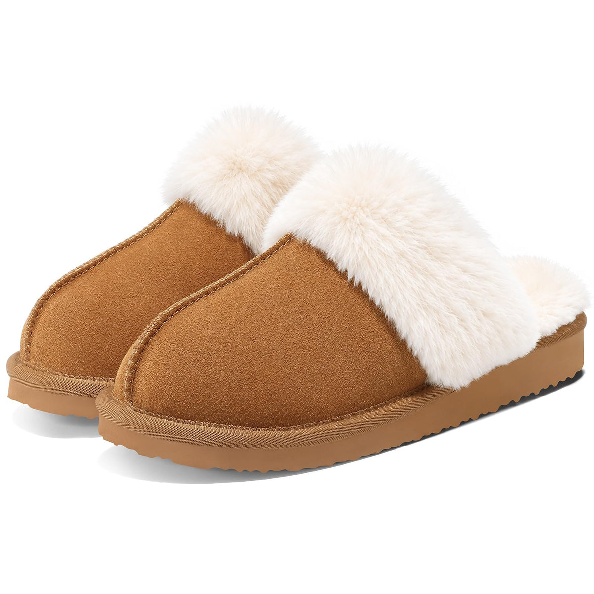 Litfun Fuzzy Slippers for Women Memory Foam Indoor House Shoes