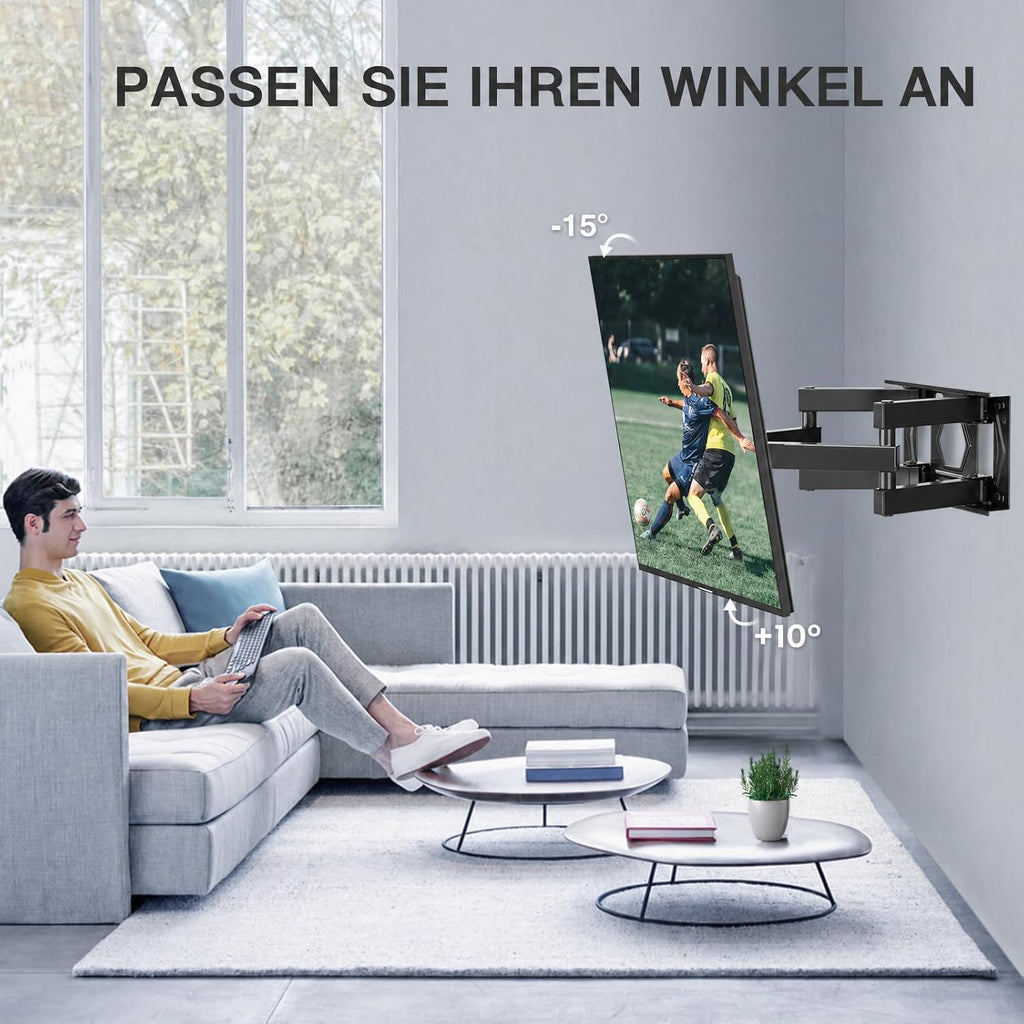 PERLESMITH TV-Wandhalterung, TV-Wandhalterung für 26-70 Zoll Fernseher, 45 kg