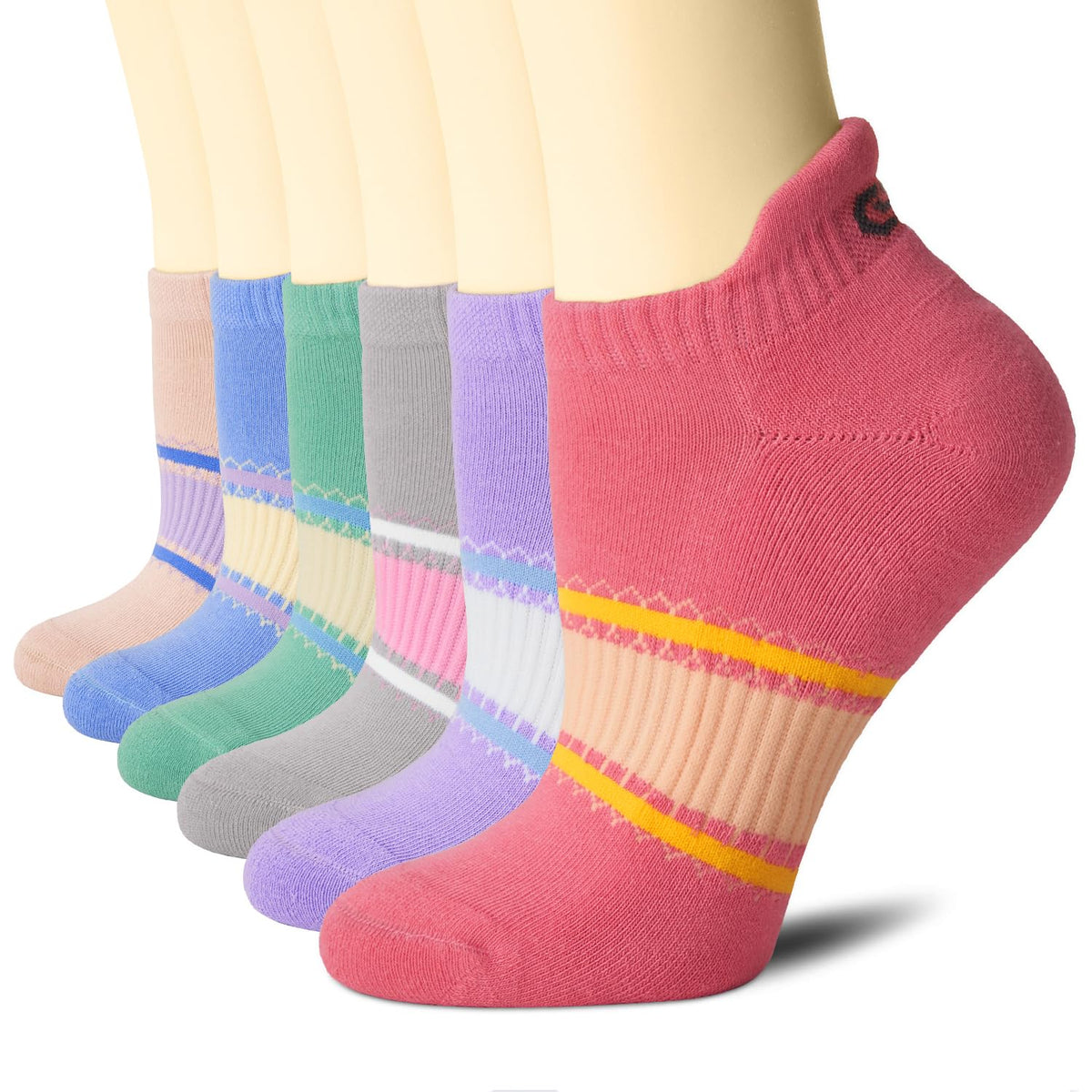CS CELERSPORT 6 Paar kurze Sportsocken für Damen und Herren, Sneaker-Socken für Laufen und Sport mit Fersenlasche