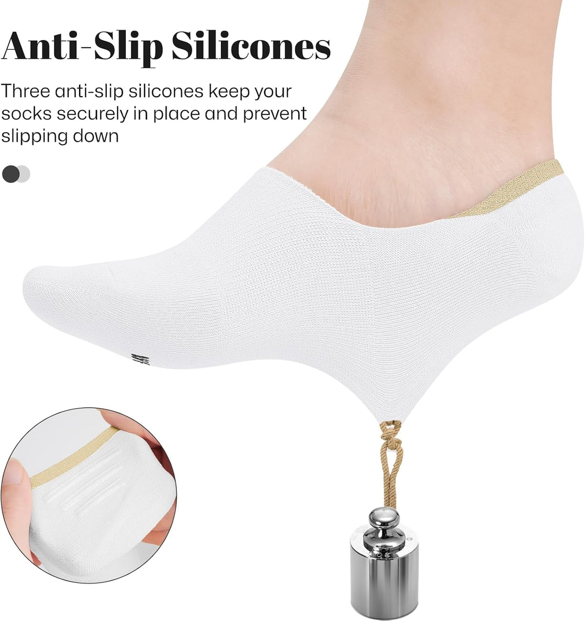Wernies No Show Socks Women Low Cut Ankle Socks Non Slip 4/8 Pairs