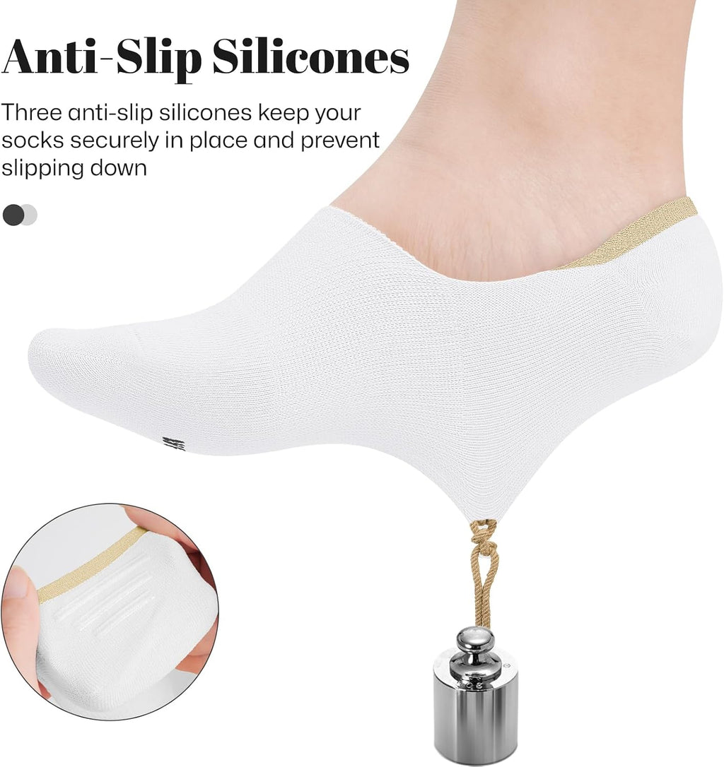 Wernies No Show Socks Women Low Cut Ankle Socks Non Slip 4/8 Pairs