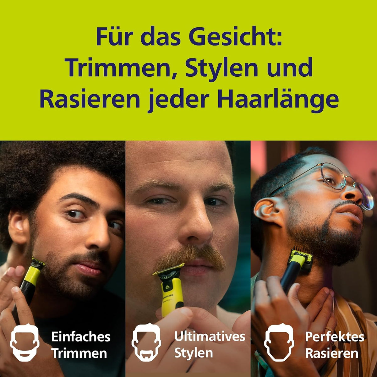 Philips OneBlade Original 360-Klingen, passend für alle OneBlade und Pro Modelle, original von Philips, 4er-Pack (Modell QP440/50)