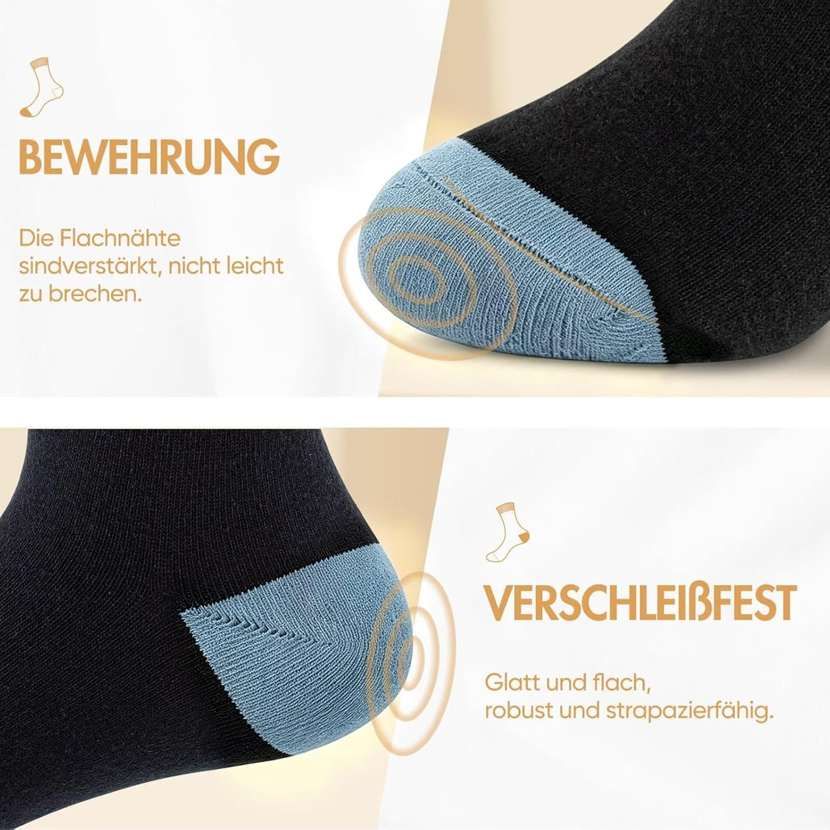 NUOZA 12 Paar Socken Herren Damen Baumwolle Business Atmungsaktive Socks