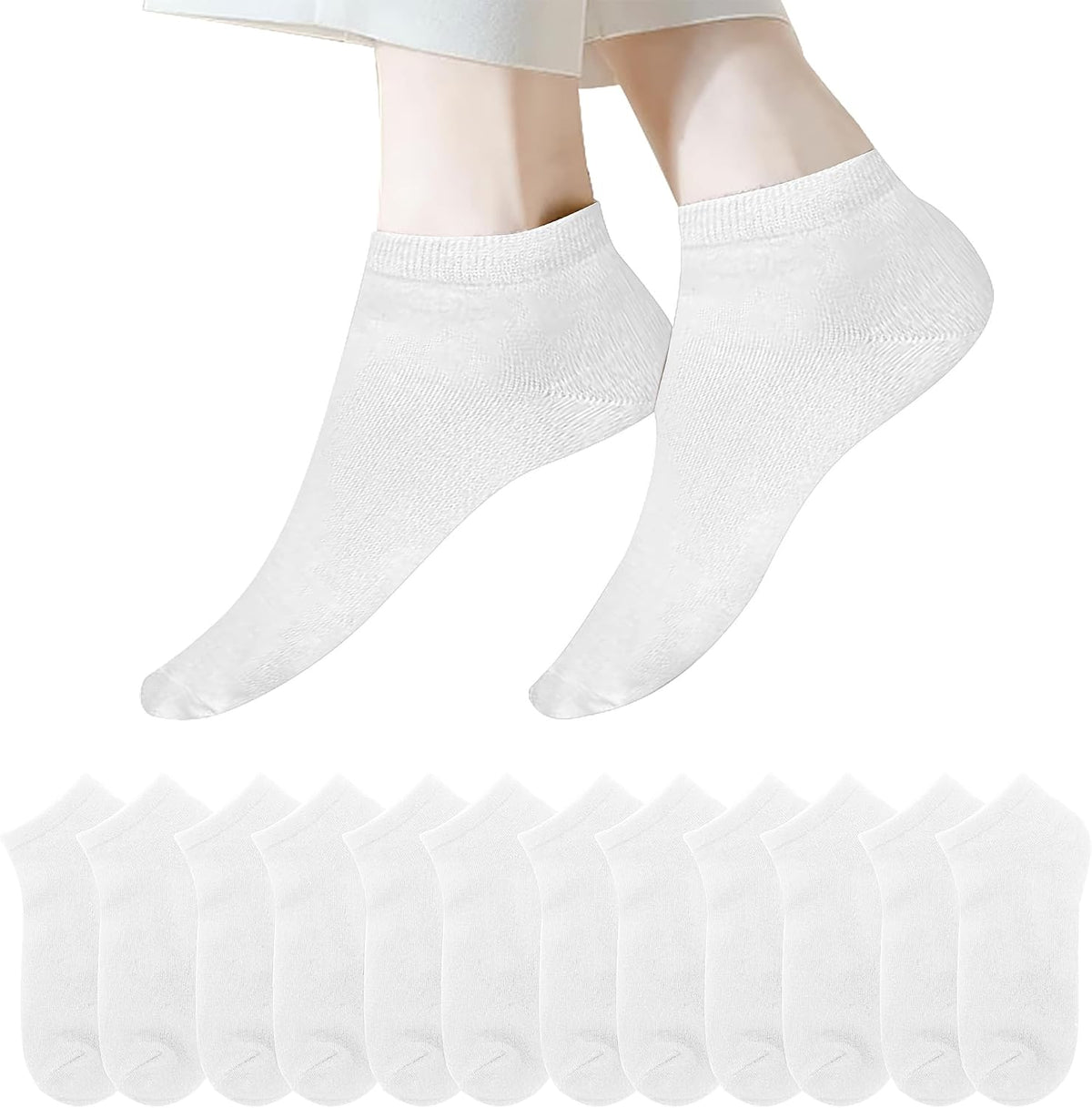 Chaussettes Basses Homme Femme lot de 12 Paires Socquette Sport Coton Socquettes Respirant Courtes Chaussette Femme Coton Courtes Bassese
