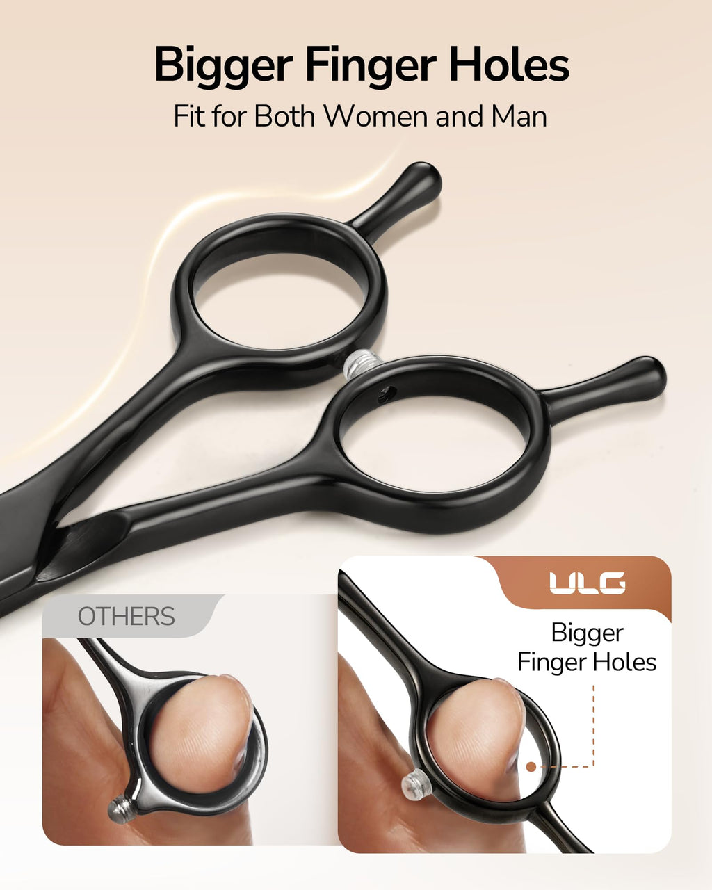 Haarschere Scharfe Friseurschere ULG 6.5 Zoll Präziser Schnitt Haarschnitt japanischer rostfrei edelstahl Rasiermesserscharf Effilierscheren