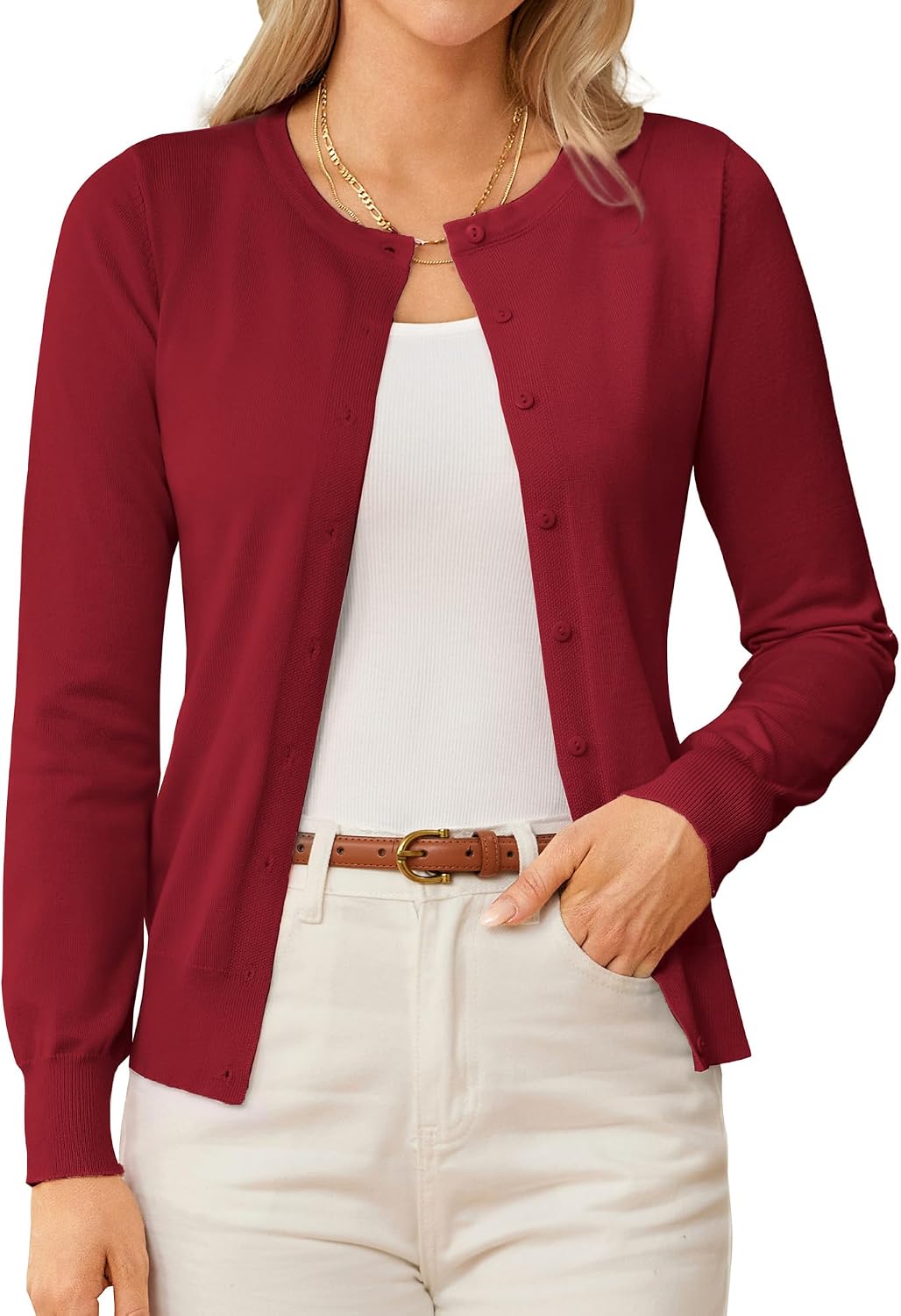 GRACE KARIN Damen Strickjacke Leichtes Herbst-Outfit 2026