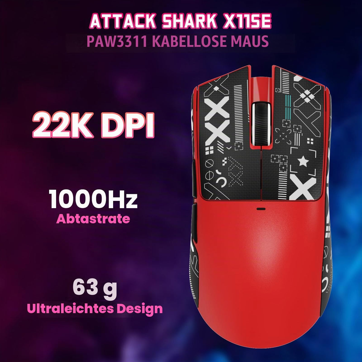 ATTACK SHARK X11SE Kabellose Gaming-Maus